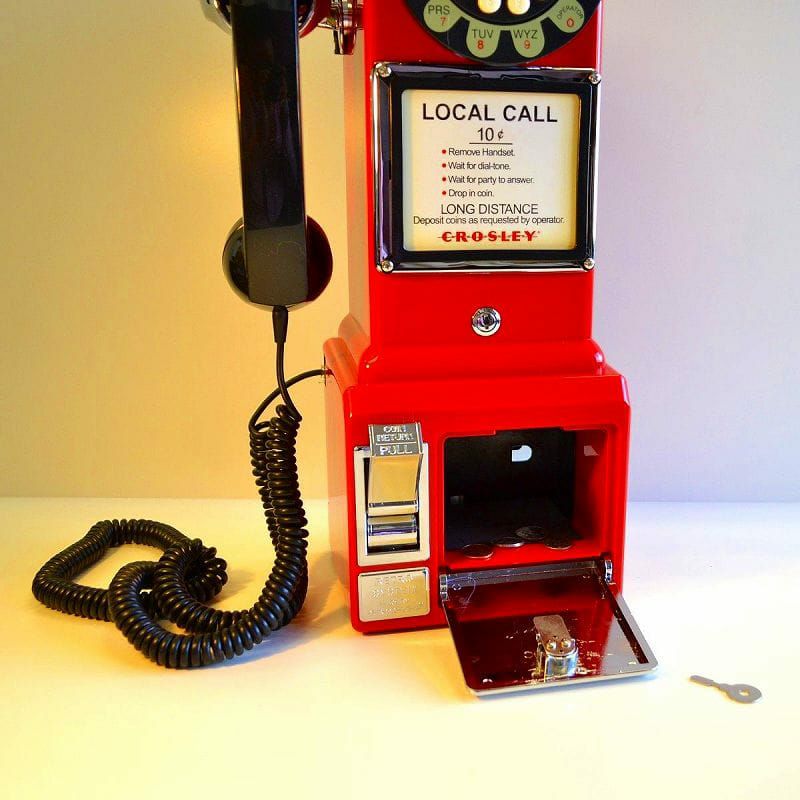 【送料無料】クロスリー1950年代壁掛け電話、レッドCrosleyCR56-RE1950sWallPayPhoneRed【smtb-k】【kb】