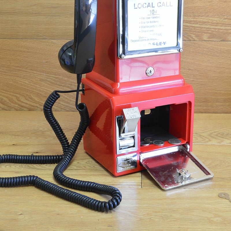 アメリカ クロスリー1950年代 レトロ壁掛け電話 公衆電話 Crosley CR56 1950s Wall Pay Phone | アルファエスパス