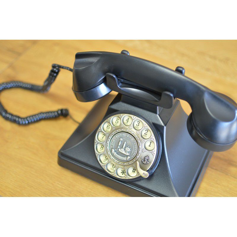 電話ダイヤル式黒電話レトロアンティークビンテージブラックIRISVORotaryDialTelephoneRetroOldFashionedLandlinePhoneswithClassicMetalBell,CordedPhonewithSpeakerandRedialFunctionforHomeandDecor