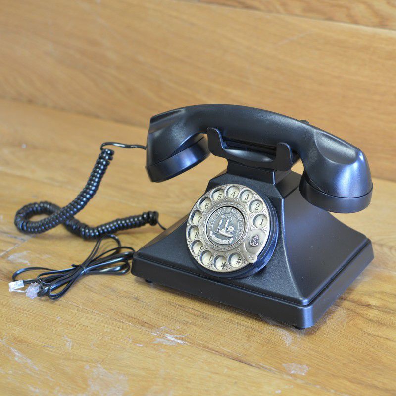 電話ダイヤル式黒電話レトロアンティークビンテージブラックIRISVORotaryDialTelephoneRetroOldFashionedLandlinePhoneswithClassicMetalBell,CordedPhonewithSpeakerandRedialFunctionforHomeandDecor