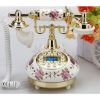 電話プッシュ式アンティークビンテージローズバラセラミックTelPalRetroVintageAntiqueTelephoneOldFashionedwithPushButtondialforHomeDecor