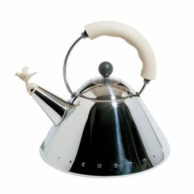 アレッシィマイケルグレイブス バードケトル アイボリー 9093WI Alessi Michael Graves Kettle with Small Bird Shaped Whistle, White 