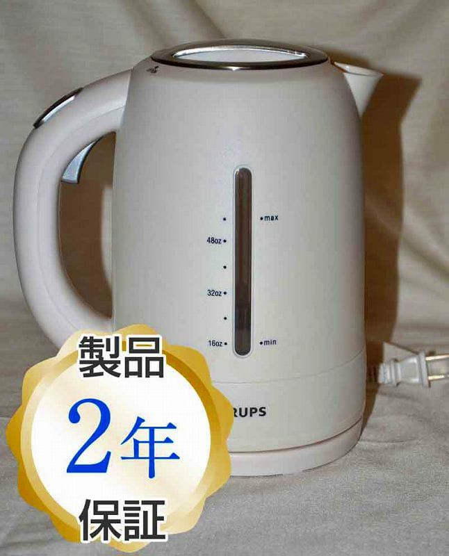 クラップスFLF2-J1コードレス電気ケトルホワイトKrupsFLF2J1CordlessElectricKettle,WhiteandStainlessSteel家電