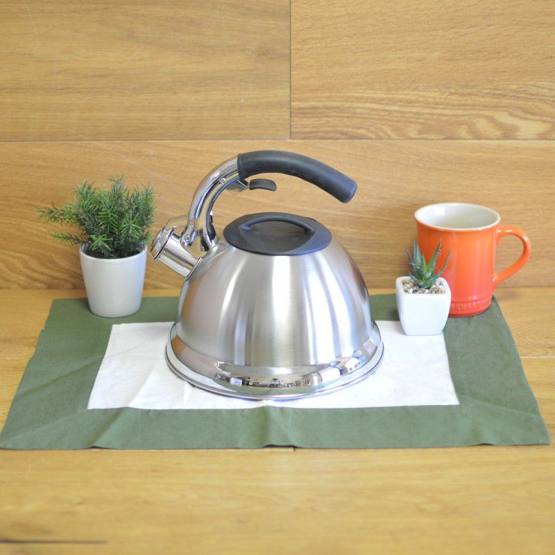 クリエーティブホームアバロンステンレス笛吹ケトル約3LCreativeHome72222AvalonStainlessSteelWhistlingTeaKettle,3-Quart