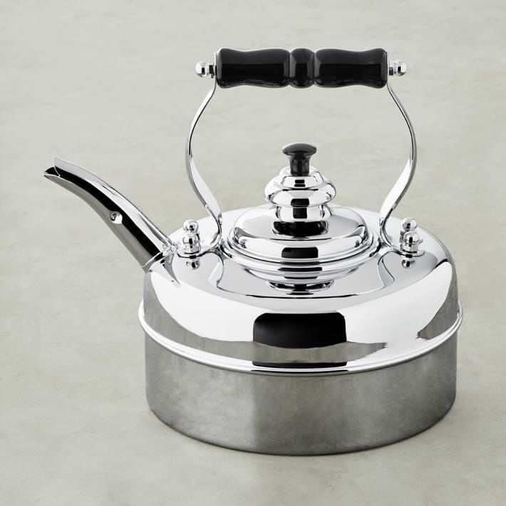 シンプレックスクロームメッキハンドメイド銅製ケトルやかんイギリス製SimplexKettlesKensingtonSolidCopperNo.3ChromePlatedFinish1.9QuartTeakettle