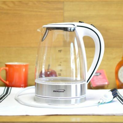 ブレントウッド ガラス電気ケトル ティーケトル 約1.7L LEDライト付 Brentwood Appliances KT-1900 Tempered Glass Tea Kettles 1.7-Liter 家電