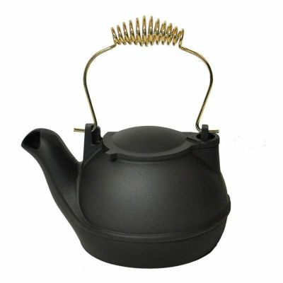 ケトル やかん 半分 1.6L Black Half Kettle - Brass Handle