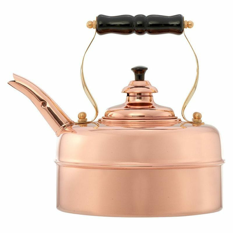 シンプレックスハンドメイド銅製ケトルやかんイギリス製SimplexKettlesKensingtonSolidCopperNo.1CopperFinish1.9QuartTeakettle