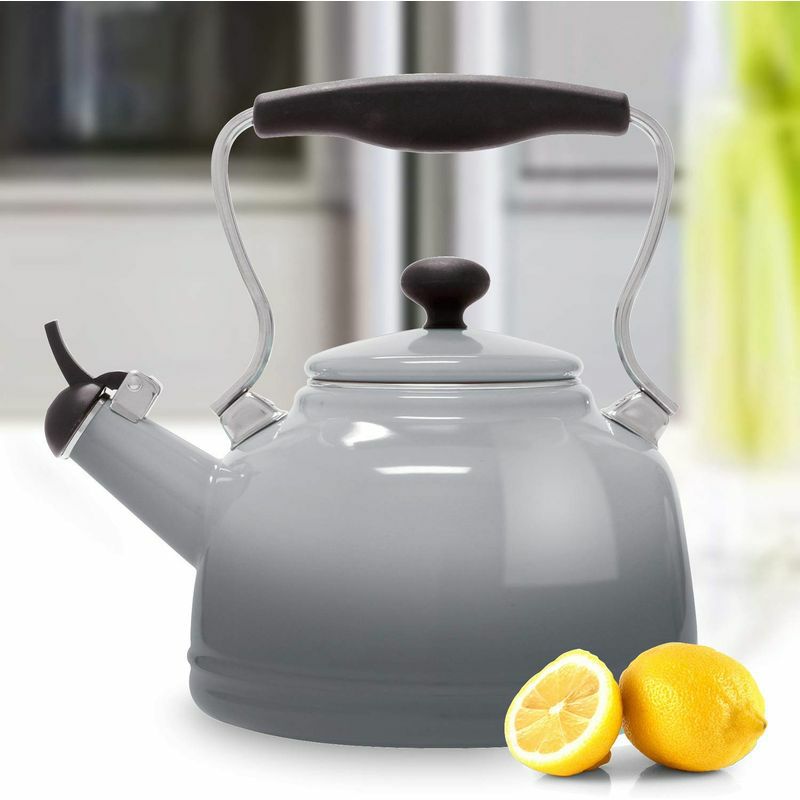 笛吹きケトルやかんおしゃれかわいいシャンタールIH対応琺瑯レイクグレーChantalEnamel-On-SteelTeakettle1.7Qt.37-LAKE-OMFG