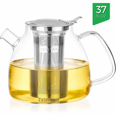 ガラスティーポット0.8Lステンレス茶こし直火Tealyra-TemperedGlassTeapot_BorosilicateClearGlassTeapotwithRemovableStainlessSteelInfuser-StoveTopSafeGlassTeapotKettle-BestLooseLeafTeapot(27ozteapot/800ml)