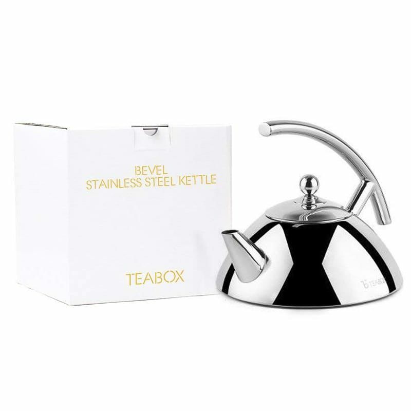 ステンレスティーポット1.0L直火可TeaboxBevelStainlessSteelTeaKettlewithInfuser(Medium,StovetopTeaKettle,CapsulatedBase,34floz)