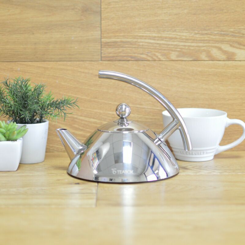 ステンレスティーポット1.0L直火可やかんケトル紅茶TeaboxBevelStainlessSteelTeaKettlewithInfuser34floz