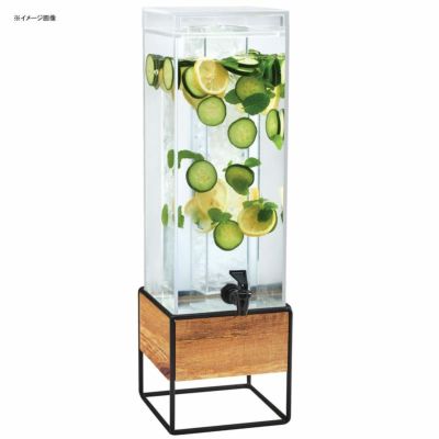 ドリンクサーバー スクエア アクリル ドリンクディスペンサー 11L ウォルナットベース レストラン カフェ ホテル Cal-Mil 3561-3INF-99 Madera 3 Gallon Square Beverage Dispenser with Walnut and Metal Base and 