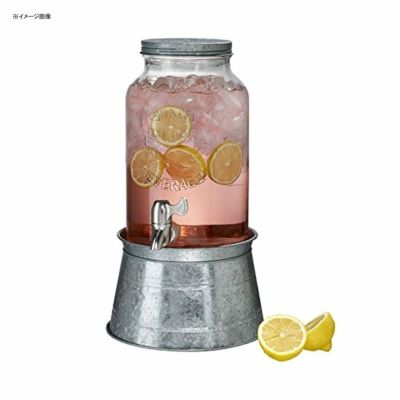 ガラスドリンクディスペンサー5.6LサーバーメタルベースアンティークArtlandOnMetalStand,1.5gallon,Galvanized