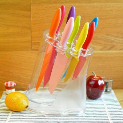 ナイフスタンドセット 串刺し？包丁 ５本セット レッド Kitchen Knife Block Set 5-Piece Stainless Steel  Knife Block Set with Unique Holder | アルファエスパス