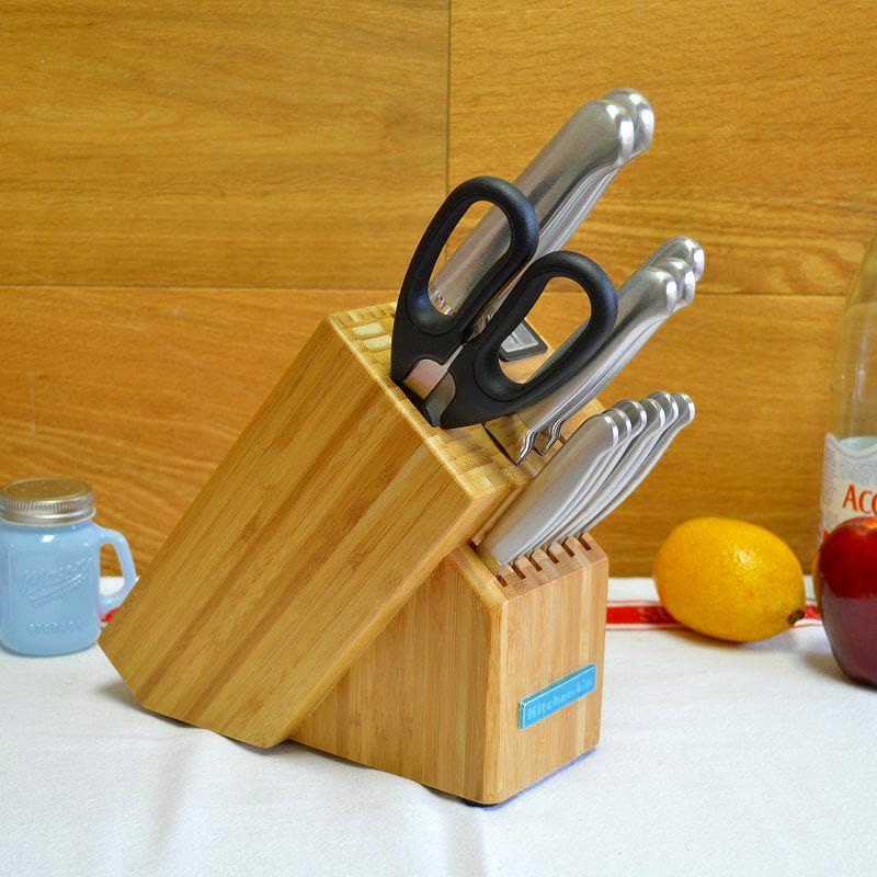 キッチンエイドステンレスナイフ14点セットバンブーブロックKitchenAidKKFSS14BO14PieceClassicForgedSeriesBrushedStainlessSteelCutlerySet,BambooWood【smtb-k】【kb】【RCP】