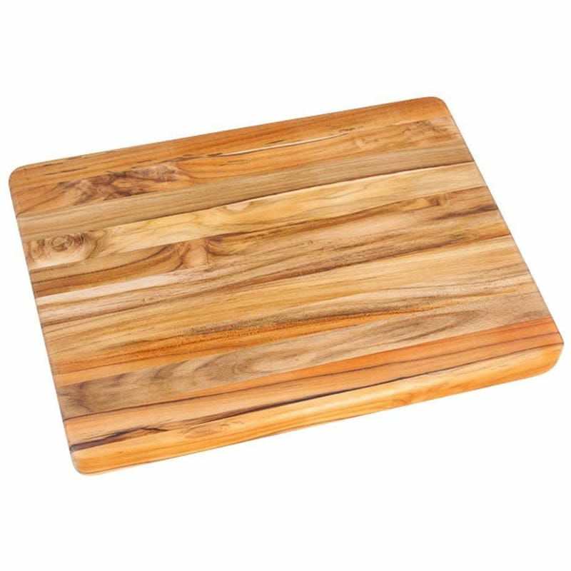 チークハウスカッティングボードまな板天然木木製チークTeakCuttingBoard-RectangleCarvingBoardWithHandGrip(20x15x1.5in.)-ByTeakhaus