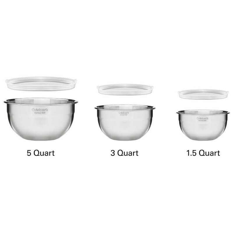 ステンレスボウル3サイズセットフタ付ボールクイジナートCuisinartCTG-00-SMBStainlessSteelMixingBowlswithLids,Setof3