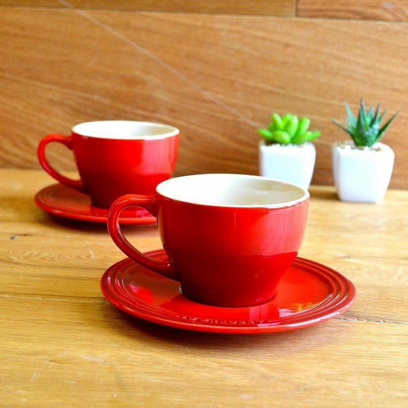 ル・クルーゼ カプチーノ カップ＆ソーサー 200ml 2個セット ルクルーゼ コップ Le Creuset Cappuccino Cups and  Saucers Set of 2 PG8000T | アルファエスパス