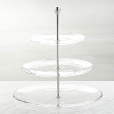 ケーキスタンド デザートスタンド ガラス 3段 Three-Tier Glass Server