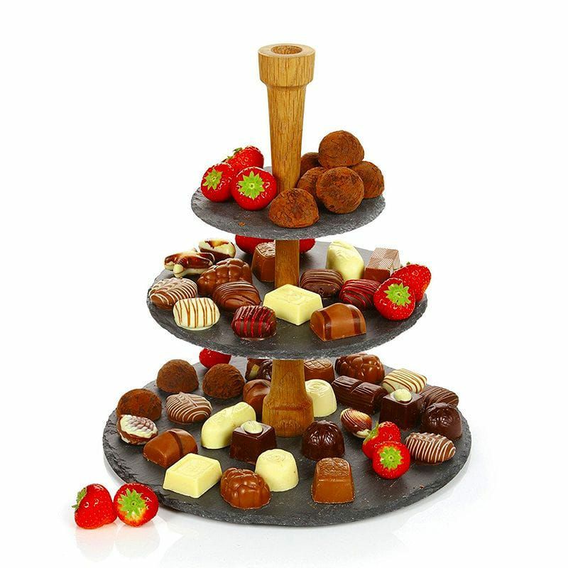 ボスカチーズタワー3段スレートオーク木製BoskaHollandCheeseTower,3TierServingTray,SlateandOakWood,ProCollection