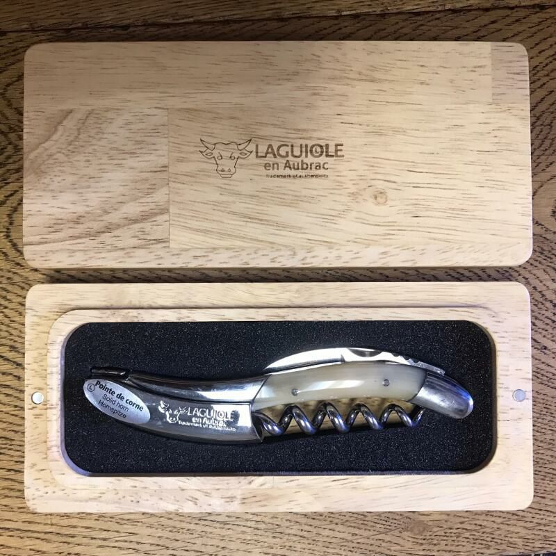 ラギオール アン オブラック コルクスクリュー ワインオープナー ソリッドホーン ソムリエナイフ Laguiole En Aubrac Waiters  Corkscrew Wine Opener, Solid Horn | アルファエスパス