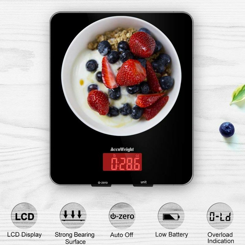 【送料無料】デジタルキッチンスケールガラス計量器ブラック黒SmartWeighDigitalFood&KitchenScale,SleekGlassPlatform,Black