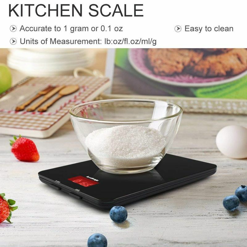 【送料無料】デジタルキッチンスケールガラス計量器ブラック黒SmartWeighDigitalFood&KitchenScale,SleekGlassPlatform,Black