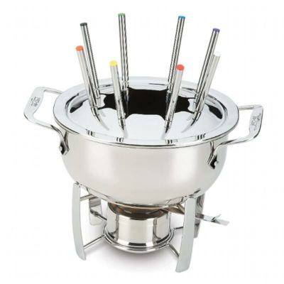 オールクラッド ステンレス チョコレート オイル チーズフォンデュセット All-Clad Stainless Fondue Pot with forks 59936