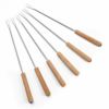 ステンレスフォンデュフォーク6本セット木製ハンドルチョコレートファウンテンチーズフォンデュSetof6StainlessSteelFondueForksWoodHandleHeatResistant9.5