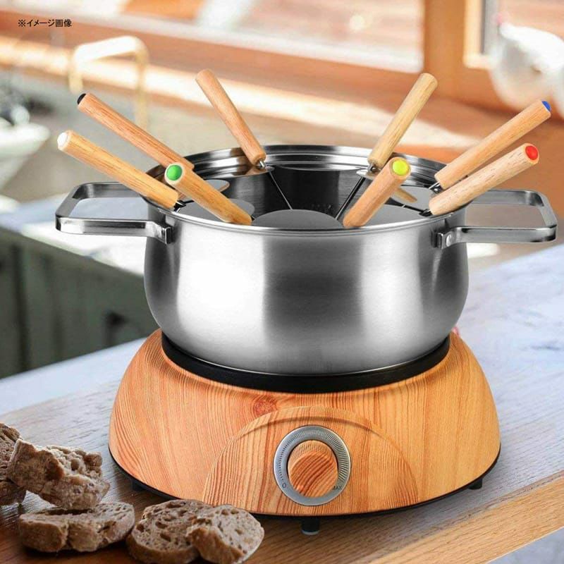 ステンレスフォンデュフォーク6本セット木製ハンドルチョコレートファウンテンチーズフォンデュSetof6StainlessSteelFondueForksWoodHandleHeatResistant9.5"-forChocolateFountainCheeseFonduebySagoBrothers