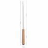 ステンレスフォンデュフォーク6本セット木製ハンドルチョコレートファウンテンチーズフォンデュSetof6StainlessSteelFondueForksWoodHandleHeatResistant9.5