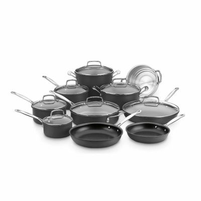 クイジナート フライパン 鍋 17点セット テフロン加工 フッ素樹脂 Cuisinart Chef's Classic Nonstick Hard-Anodized 17-Piece Cookware Set 66-17N