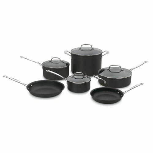 【送料無料】クイジナートノンスティックフライパン鍋10点セットCuisinartChef'sClassicNonstickHard-Anodized10-PieceCookwareSet66-10