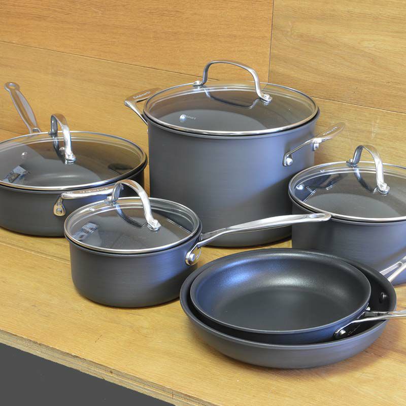 クイジナートフライパン鍋10点セットテフロン加工フッ素樹脂CuisinartChef'sClassicNonstickHard-Anodized10-PieceCookwareSet66-10