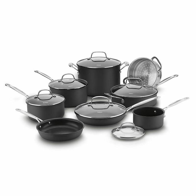 【送料無料】クイジナートノンスティックフライパン鍋14点セットCuisinartChef'sClassicNonstickHard-Anodized14-PieceCookwareSet66-14