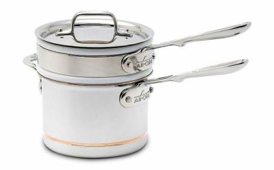 オールクラッド 2L 片手鍋 メルター 陶器 ダブルボイラー All-Clad Copper-Core Porcelain Double Boiler with 2 QT.