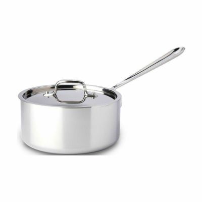 オールクラッド ステンレス鍋 3L 蓋付深底鍋 All-Clad Stainless Steel 3-Quart Sauce Pan with Lid 4203