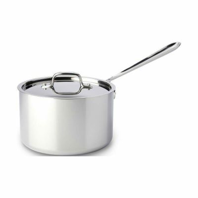 オールクラッド ステンレス鍋 4L 蓋付深底鍋 All-Clad Stainless Steel 4-Quart Sauce Pan with Lid 4204