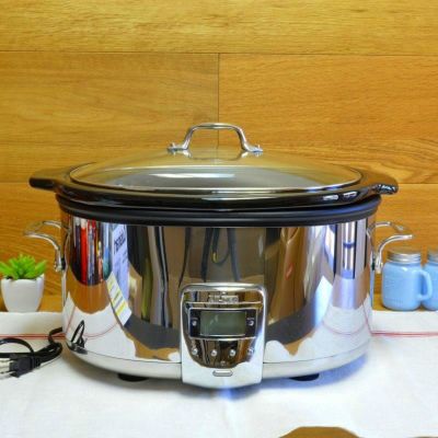 オールクラッド スロークッカー 約6L 煮込み鍋 内鍋(セラミック) All-Clad SD700450 Programmable Oval-Shaped Slow Cooker 6.5-Quart 家電