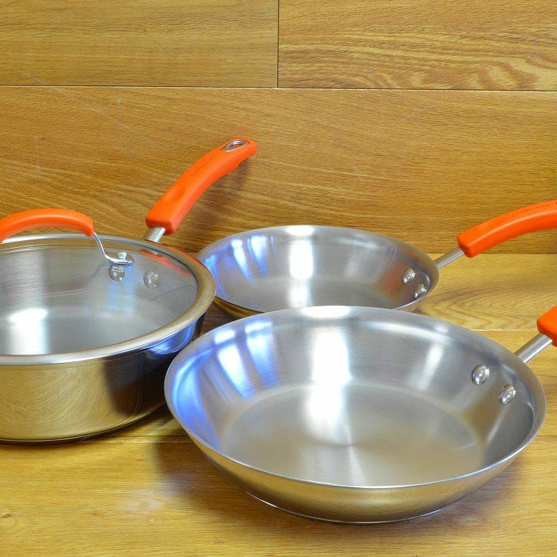 【送料無料】レイチェルレイステンレススチール10ピース調理器具セット(鍋、フライパン)、オレンジRachaelRayStainlessSteel10-PieceCookwareSetOrange【smtb-k】【kb】