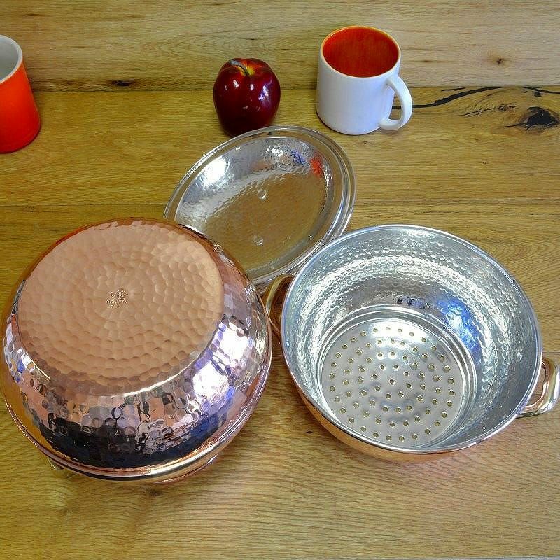 【送料無料】ハンドハンマー銅鍋蒸し器Hand-HammeredCopperCouscoussier