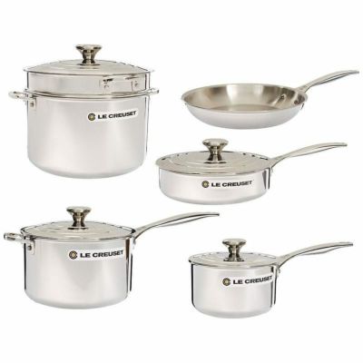 【送料無料】LeCreusetル・クルーゼクックウェアー10点セットステンレススチールルクルーゼLeCreuset10-PieceTri-PlyStainlessSteelCookwareSet【smtb-k】【kb】【RCP】