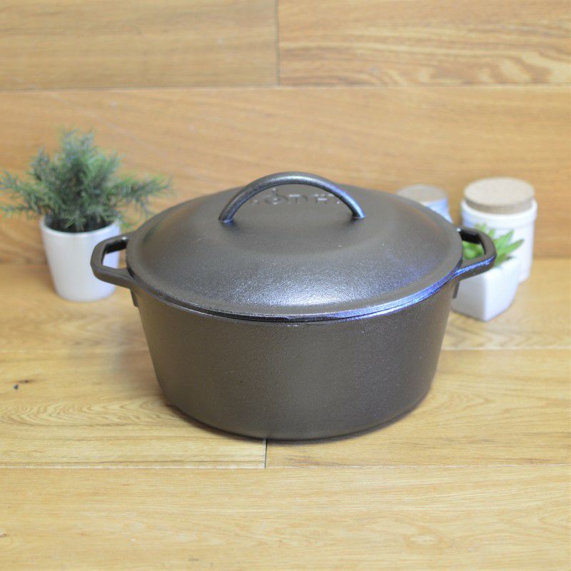 ロッジキャストアイアンクックウェア両手鍋ダッチオーブン1.9L4.7L6.6LLodgeL8DOL3CastIronDutchOvenwithDualHandles,Pre-Seasoned,5-Quart5-Quart7-Quart