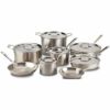 オールクラッドステンレスフライパン鍋14点セットAll-CladBD005714D5Brushed18/10StainlessSteel5-PlyBondedDishwasherSafeCookwareSet,14-Piece,Silver