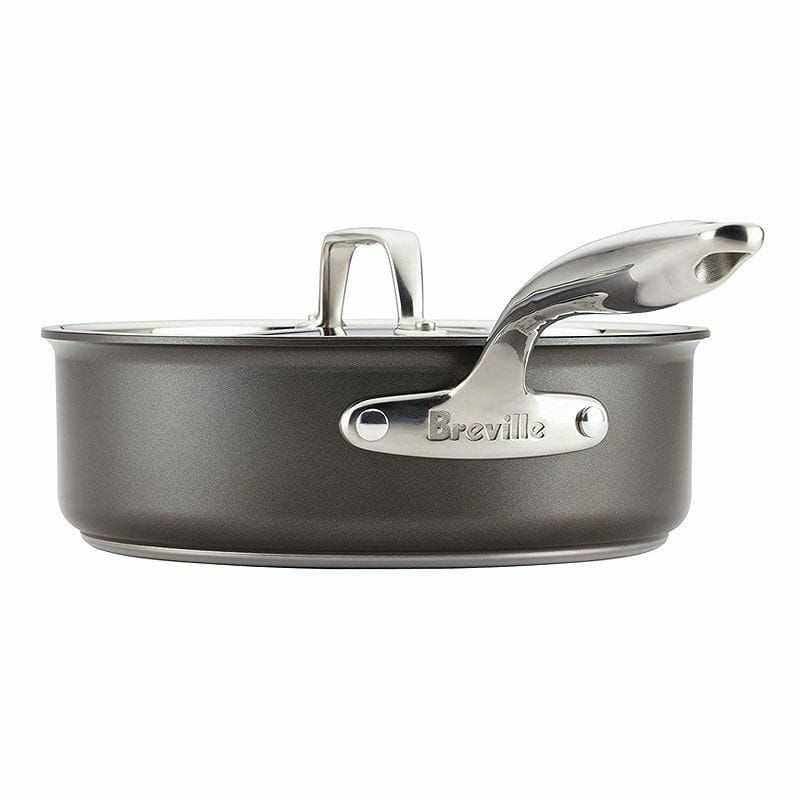 ブレビルノンスティックフライパン鍋10点セットBreville10PieceThermalProHard-AnodizedNonstickCookwareSet,Large,Gray