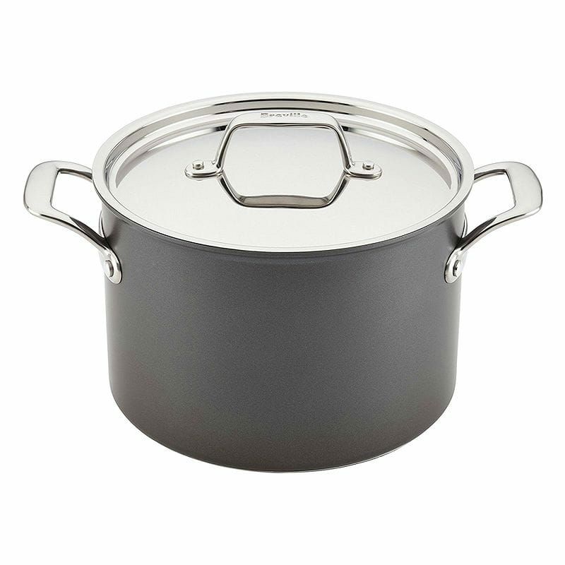 ブレビルノンスティックフライパン鍋10点セットBreville10PieceThermalProHard-AnodizedNonstickCookwareSet,Large,Gray