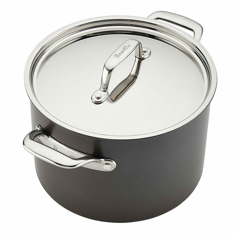 ブレビルノンスティックフライパン鍋10点セットBreville10PieceThermalProHard-AnodizedNonstickCookwareSet,Large,Gray