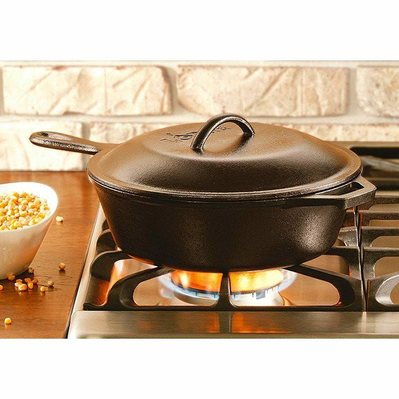 ロッジ直径26cmディープスキレットシーズニング済フライパンLodgeL8CF3CastIronCoveredChickenFryer,Pre-Seasoned,3-Quart,Black