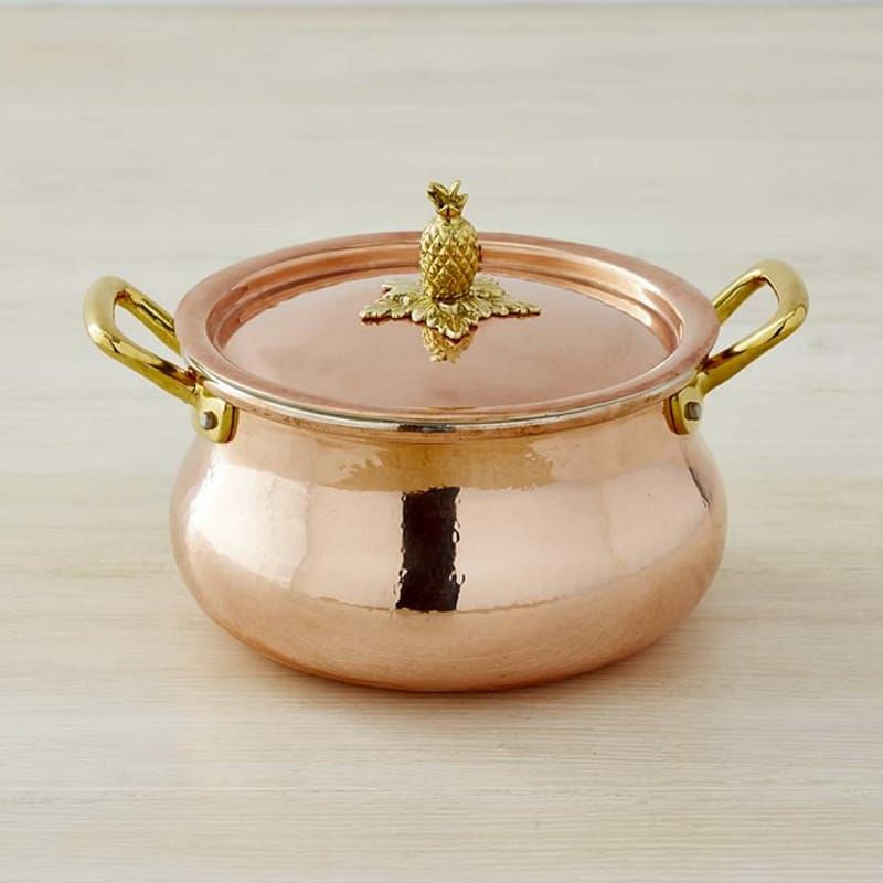 ウイリアムズ・ソノマ 限定モデル イタリア ルフォーニ 銅製 ストックポット 鍋 パイナップル williams-sonoma Ruffoni  Historia Copper Stock Pot with Pineapple Finial | アルファエスパス